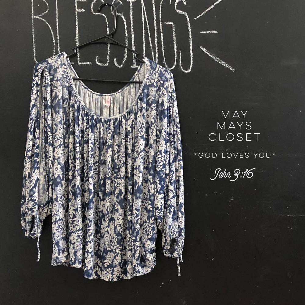 Free People Floral Batwing Flowy Top Shorter xS